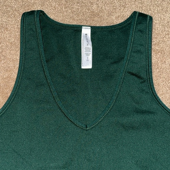 Athleta Forest Green V Neck Tank Top Small - Picture 2 of 8